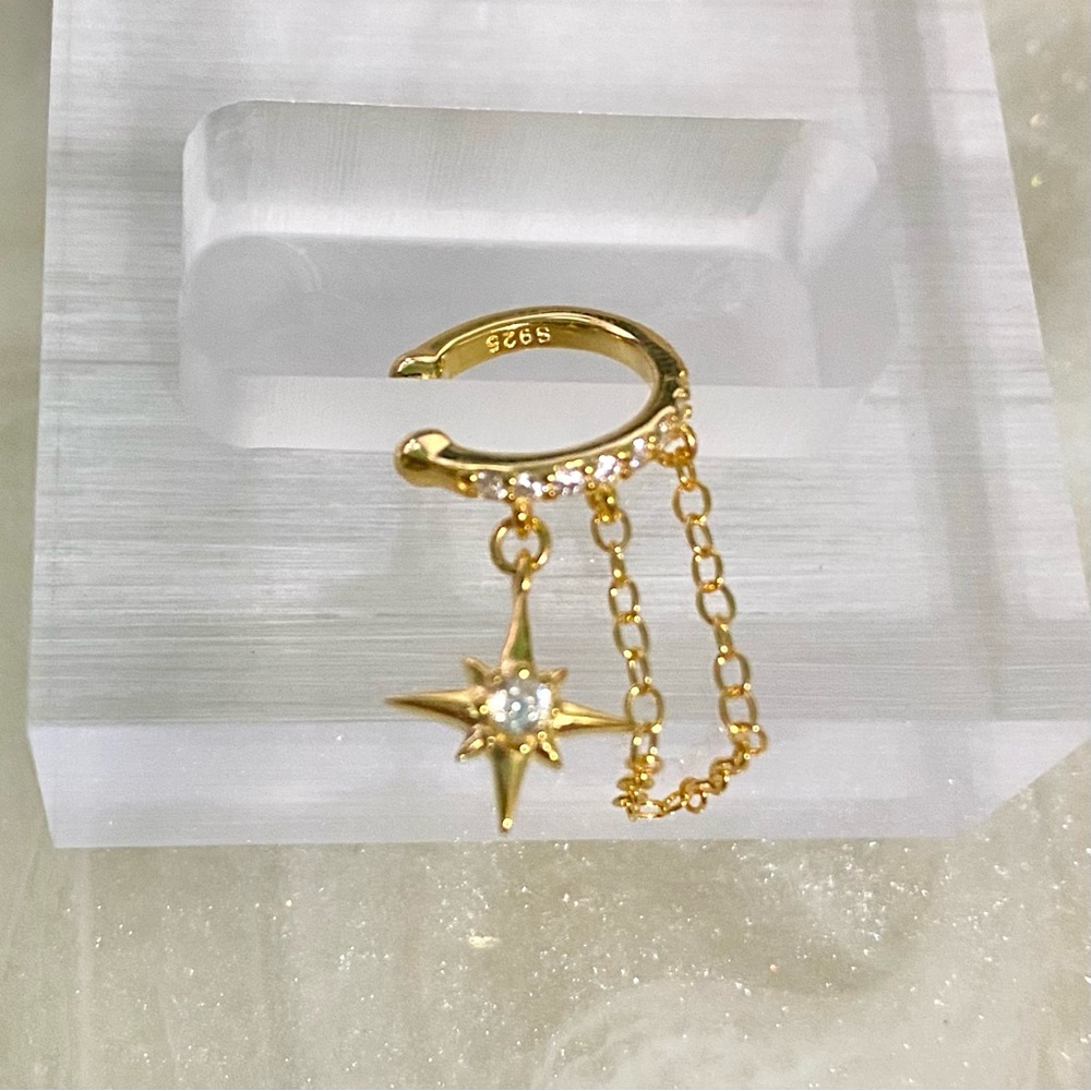 Gold Star Chain Earring